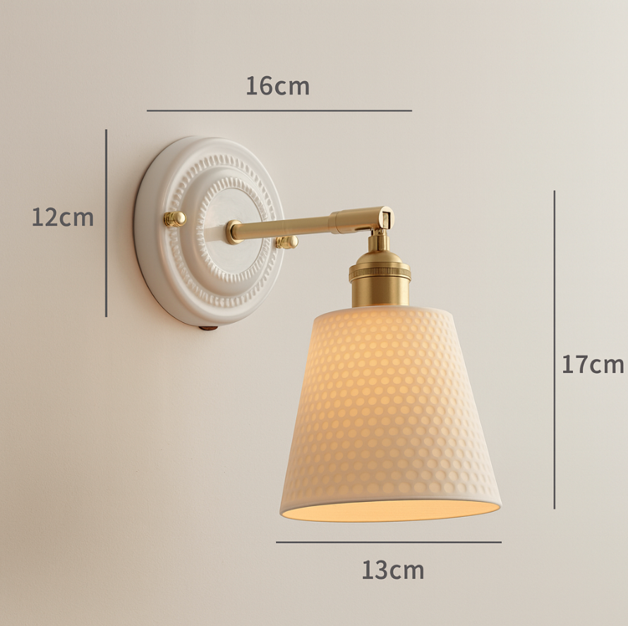 Vintage Ceramic Wall Sconce With Warm LED Glow — Harbor Light Co.