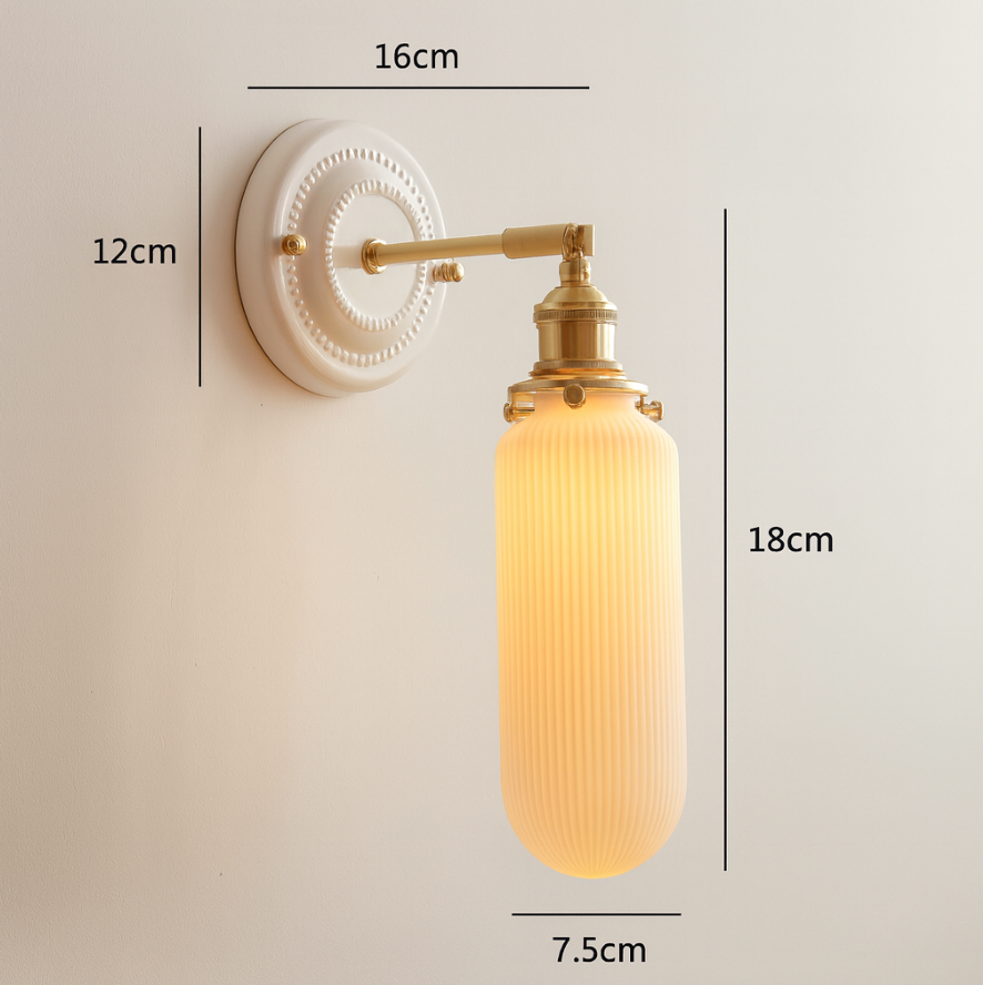 Vintage Ceramic Wall Sconce With Warm LED Glow — Harbor Light Co.