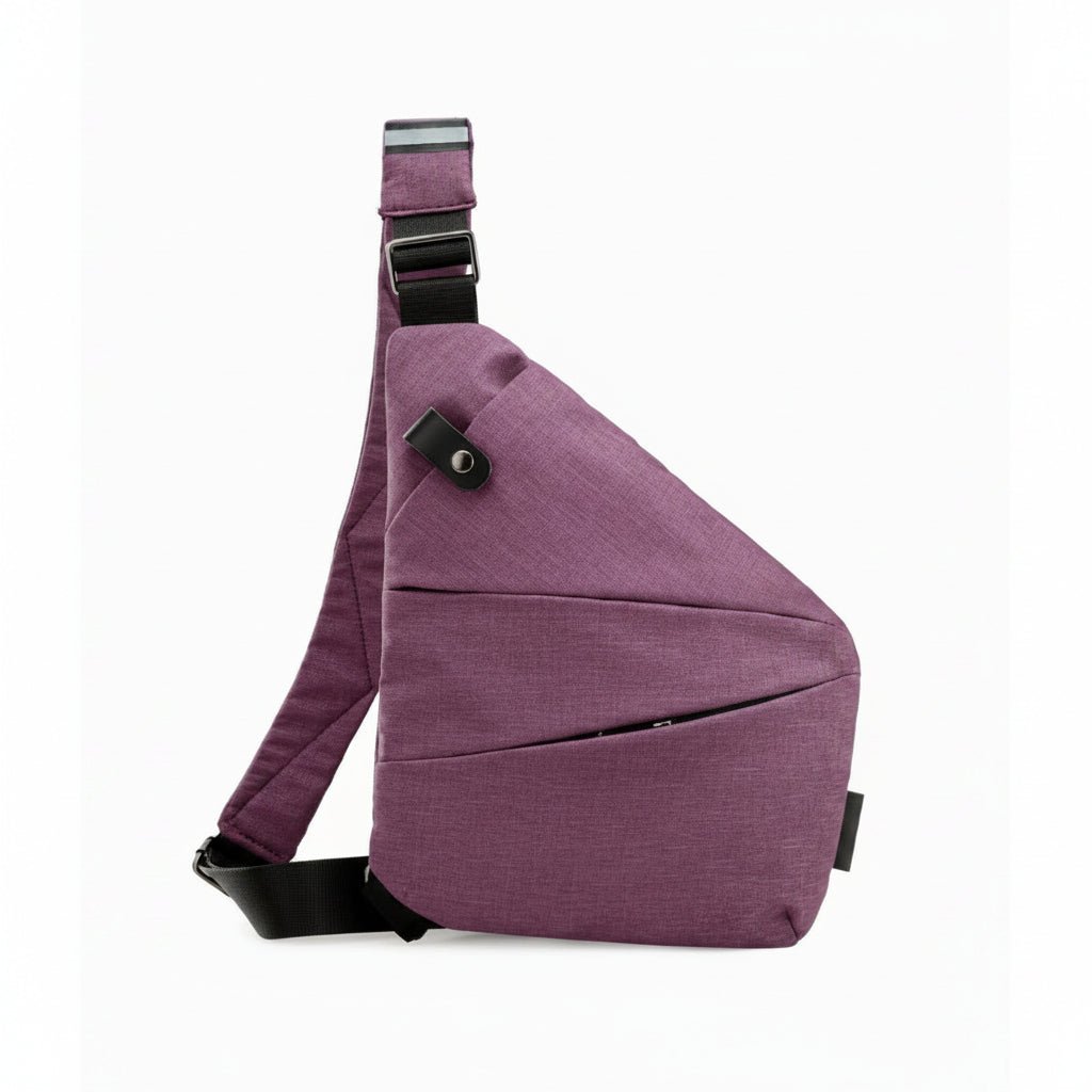 Anti-Theft Sling Bag RFID Blocking Crossbody Chest Bag Water-Repellent Slim Shoulder Bag with Cut-Resistant Strap for Travel and Commuting
