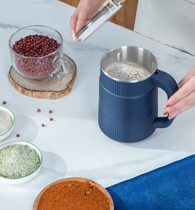 Electric Grain Mill Grinder for Grains Seeds Spices and Coffee Beans Compact Kitchen Mill with Stainless Steel Chamber