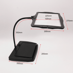 LED Magnifying Lamp with Large Rectangular Lens Desk Magnifier Light with Flexible Gooseneck Rechargeable Reading Magnifier for Crafts and Hobbies