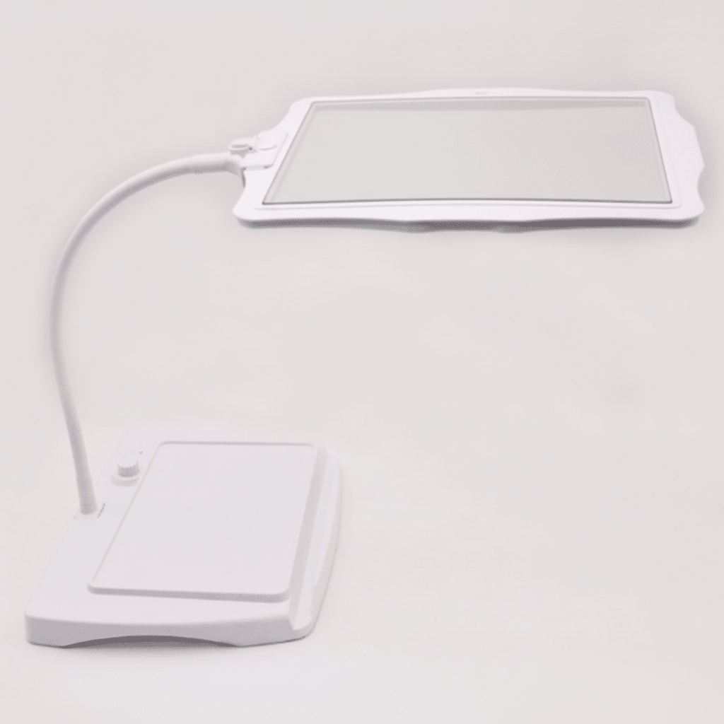 LED Magnifying Lamp with Large Rectangular Lens Desk Magnifier Light with Flexible Gooseneck Rechargeable Reading Magnifier for Crafts and Hobbies