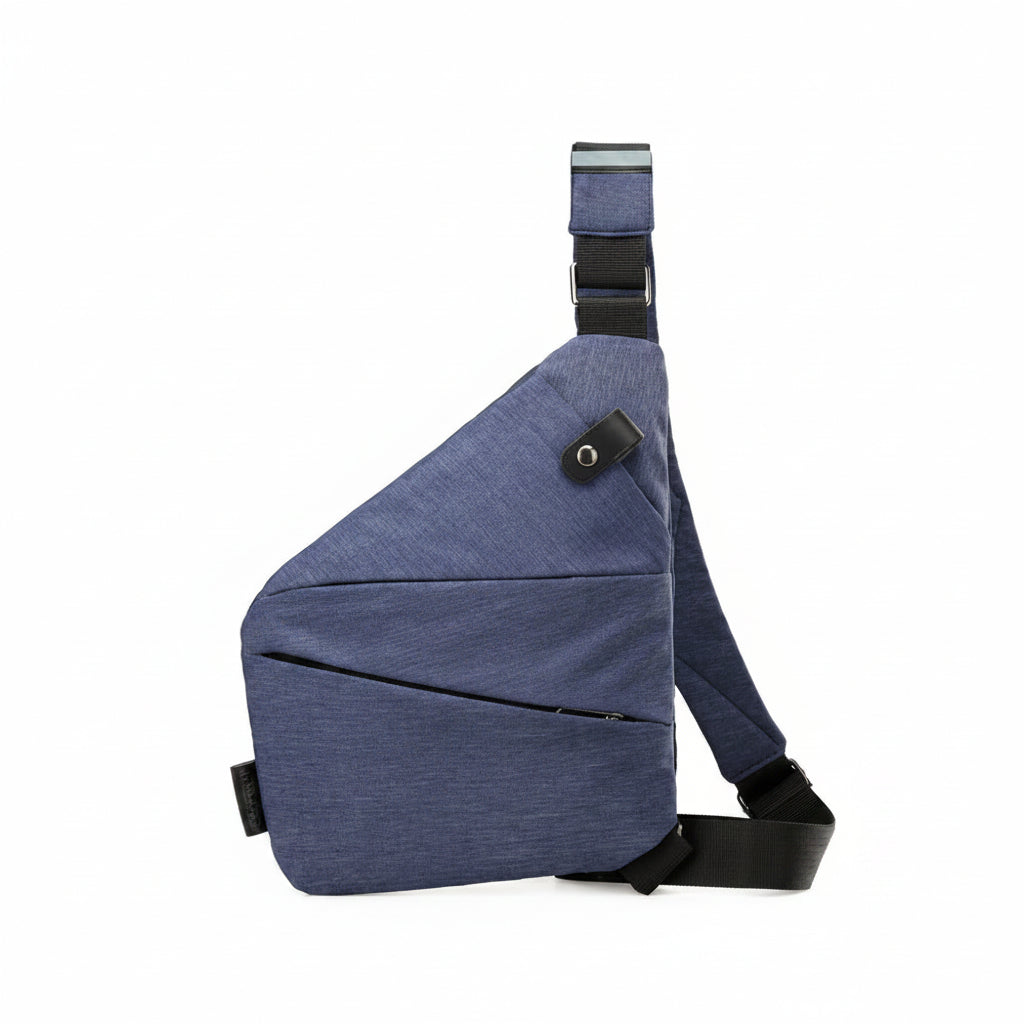 Anti-Theft Sling Bag RFID Blocking Crossbody Chest Bag Water-Repellent Slim Shoulder Bag with Cut-Resistant Strap for Travel and Commuting