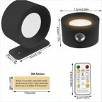 Wireless LED Wall Light with Remote Control Rechargeable Battery Operated Wall Sconce Dimmable Stick-On Wall Lamp with Timer for Bedroom and Hallway