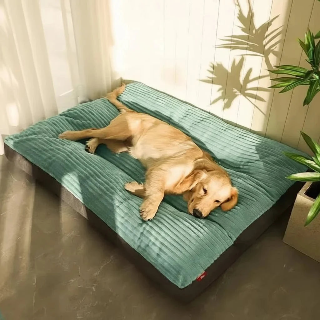 Orthopedic Dog Bed Soft Plush Corduroy Dog Mattress with Supportive Foam Core Washable Pet Bed for Small Medium and Large Dogs