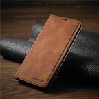 Faux Leather Wallet Phone Case for iPhone with Magnetic Closure Card Holder Slots and Kickstand Slim Flip Folio Cover