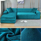 Stretch Velvet Sofa Cover Elastic Non-Slip Couch Slipcover Machine Washable Furniture Protector for Pets and Living Room