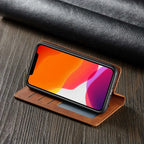 Faux Leather Wallet Phone Case for iPhone with Magnetic Closure Card Holder Slots and Kickstand Slim Flip Folio Cover