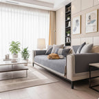 Non-Slip Cotton Linen Sofa Cover Breathable Quilted Couch Seat and Armrest Protector for All Seasons
