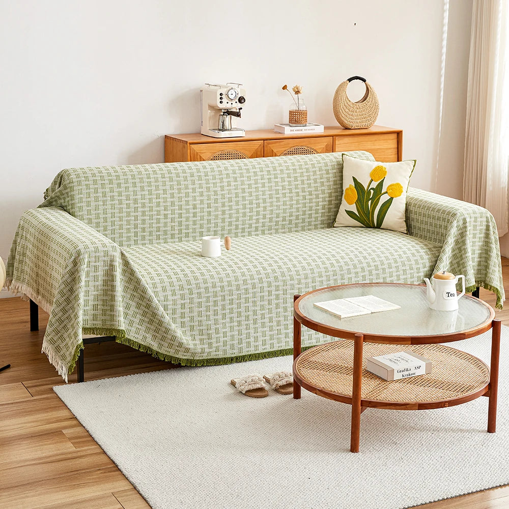 Extra Large Reversible Sofa Cover Soft Washable Polyester Cotton Couch Throw for High Back Sofas Pet Friendly