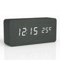 Digital Wooden Alarm Clock with LED Display Silent Non-Ticking Bedside Desk Clock Modern Wood Design