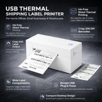 USB Thermal Shipping Label Printer Desktop Direct Thermal Barcode Label Maker for Shipping Labels Ink Free High Speed