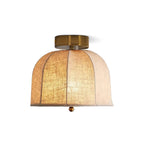 Modern Fabric Semi-Flush Mount Ceiling Light With Metallic Accents — Harbor Light Co.