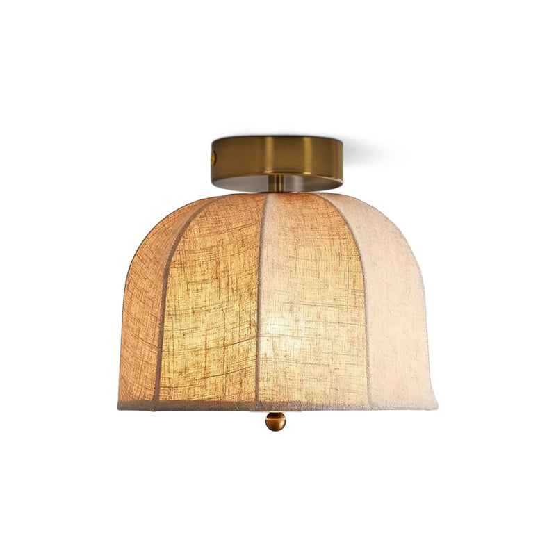 Modern Fabric Semi-Flush Mount Ceiling Light With Metallic Accents — Harbor Light Co.