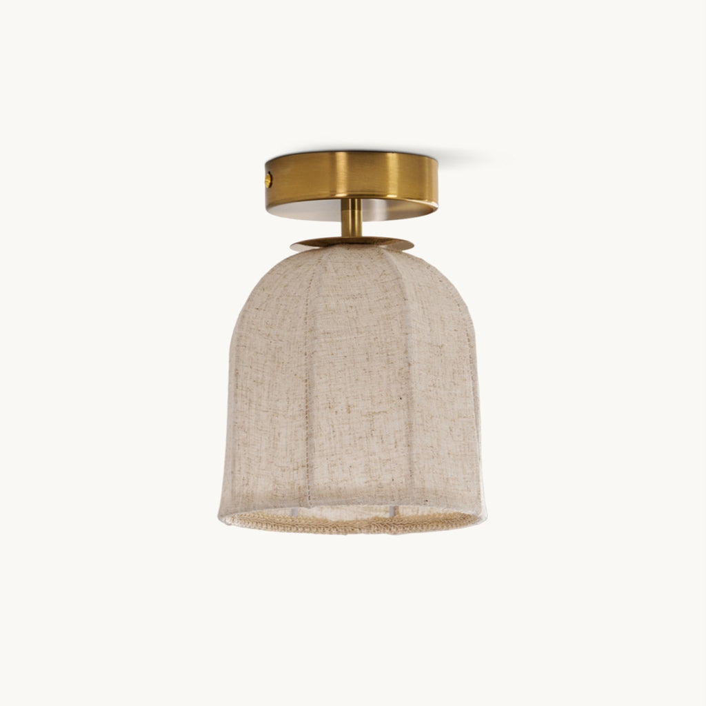 Modern Fabric Semi-Flush Mount Ceiling Light With Metallic Accents — Harbor Light Co.