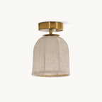 Modern Fabric Semi-Flush Mount Ceiling Light With Metallic Accents — Harbor Light Co.