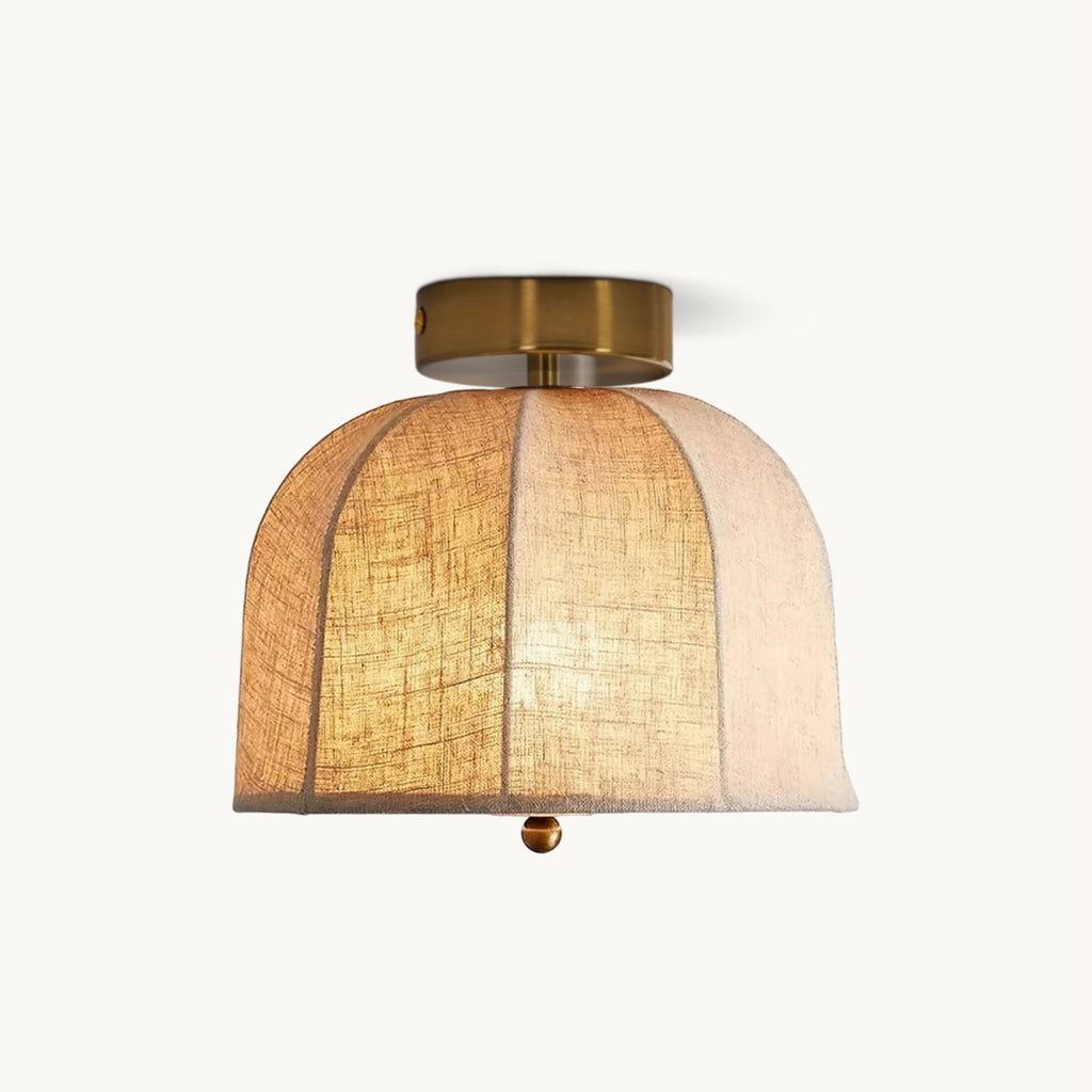 Modern Fabric Semi-Flush Mount Ceiling Light With Metallic Accents — Harbor Light Co.