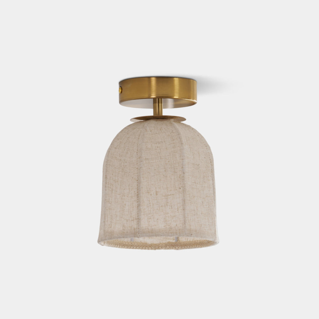 Modern Fabric Semi-Flush Mount Ceiling Light With Metallic Accents — Harbor Light Co.