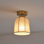 Modern Fabric Semi-Flush Mount Ceiling Light With Metallic Accents — Harbor Light Co.