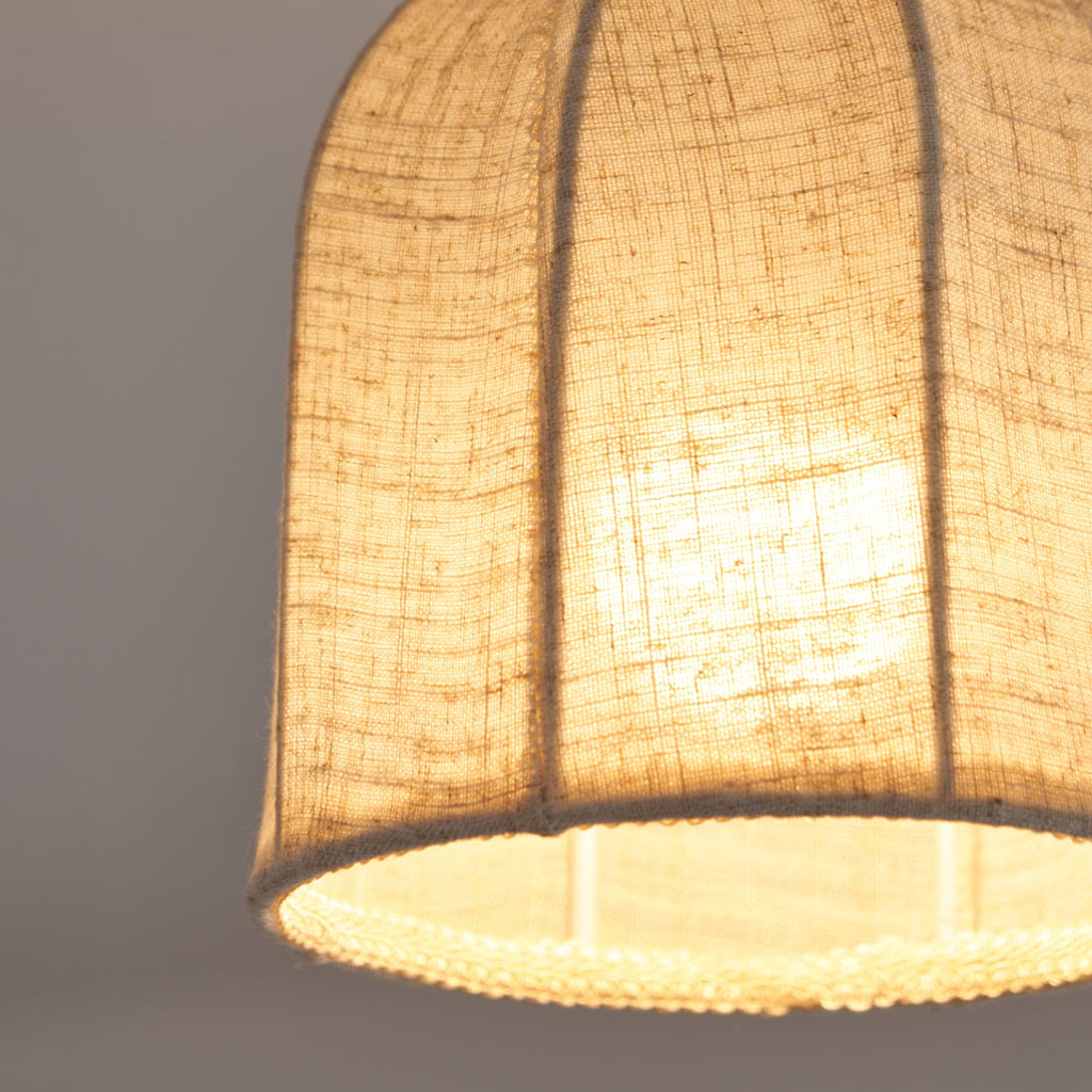 Modern Fabric Semi-Flush Mount Ceiling Light With Metallic Accents — Harbor Light Co.