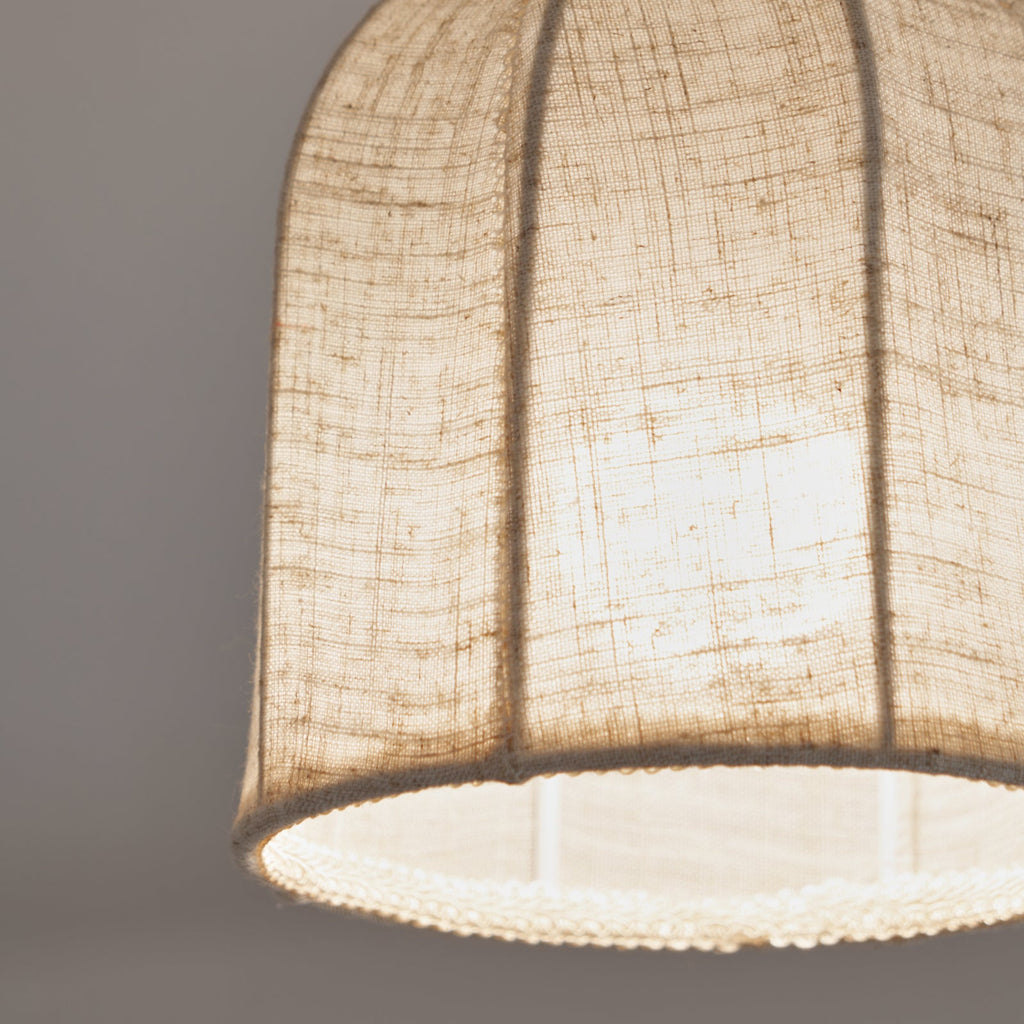 Modern Fabric Semi-Flush Mount Ceiling Light With Metallic Accents — Harbor Light Co.