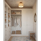Modern Fabric Semi-Flush Mount Ceiling Light With Metallic Accents — Harbor Light Co.