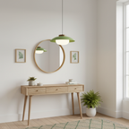 Mid-Century Metal Dome Pendant Light with Opal Glass Diffuser