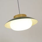 Mid-Century Metal Dome Pendant Light with Opal Glass Diffuser