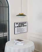 Mid-Century Metal Dome Pendant Light with Opal Glass Diffuser