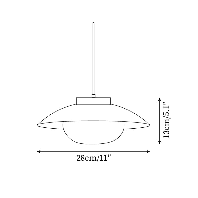 Mid-Century Metal Dome Pendant Light with Opal Glass Diffuser