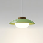 Mid-Century Metal Dome Pendant Light with Opal Glass Diffuser