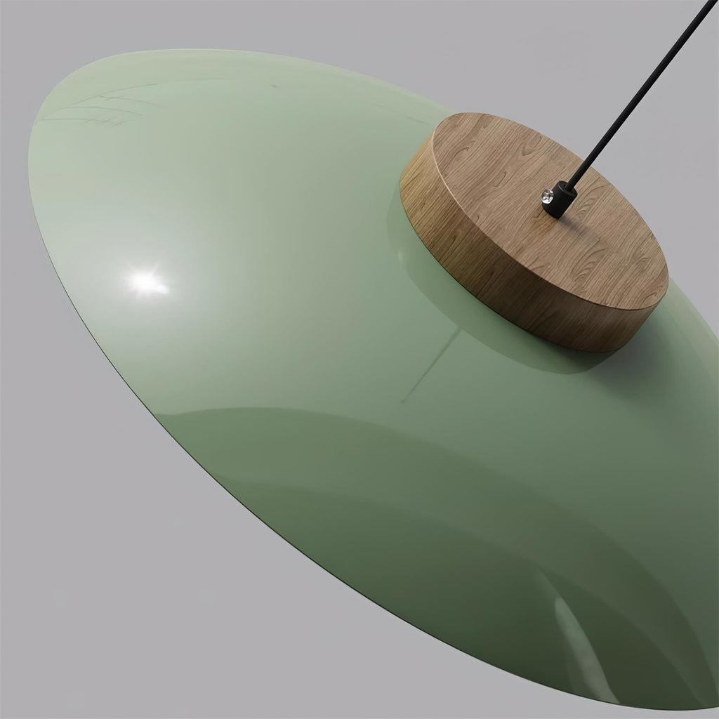 Mid-Century Metal Dome Pendant Light with Opal Glass Diffuser