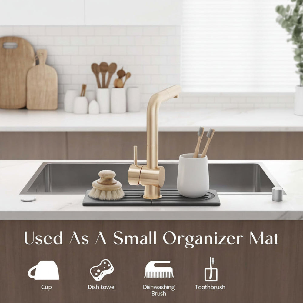 Diatomite Stone Sink Mat Fast Drying Faucet Splash Guard Absorbent Kitchen Counter Drying Tray Non-Slip Bathroom Faucet Mat