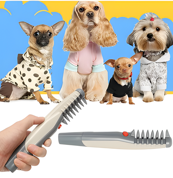 Electric Pet Grooming Comb Detangling Dematting Tool for Dogs and Cats Battery Powered Knot Remover