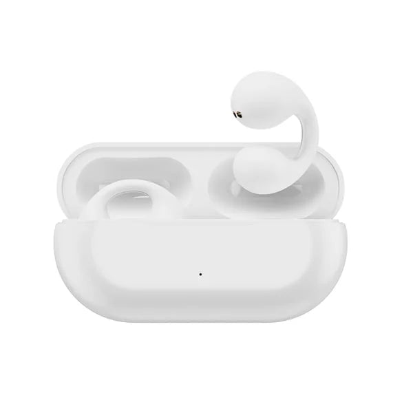 Open Ear Clip On Wireless Earbuds Bluetooth Bone Conduction Style Headphones with Touch Control and Charging Case