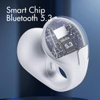 Open Ear Clip On Wireless Earbuds Bluetooth Bone Conduction Style Headphones with Touch Control and Charging Case