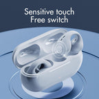 Open Ear Clip On Wireless Earbuds Bluetooth Bone Conduction Style Headphones with Touch Control and Charging Case