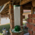 Squirrel Proof Bird Feeder Hanging Metal Tube Feeder with Weight Activated Perch Large Seed Reservoir Outdoor Wild Bird Feeder