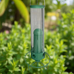 Squirrel Proof Bird Feeder Hanging Metal Tube Feeder with Weight Activated Perch Large Seed Reservoir Outdoor Wild Bird Feeder