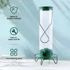 Squirrel Proof Bird Feeder Hanging Metal Tube Feeder with Weight Activated Perch Large Seed Reservoir Outdoor Wild Bird Feeder
