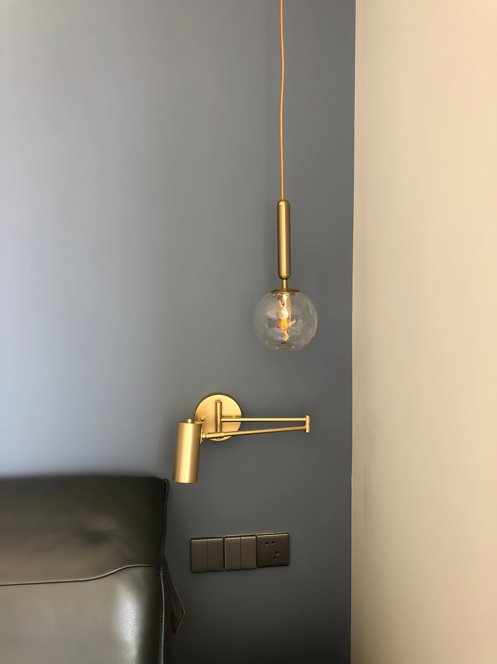 Modern Brass Wall Sconce With Three-Color Lighting — Harbor Light Co.