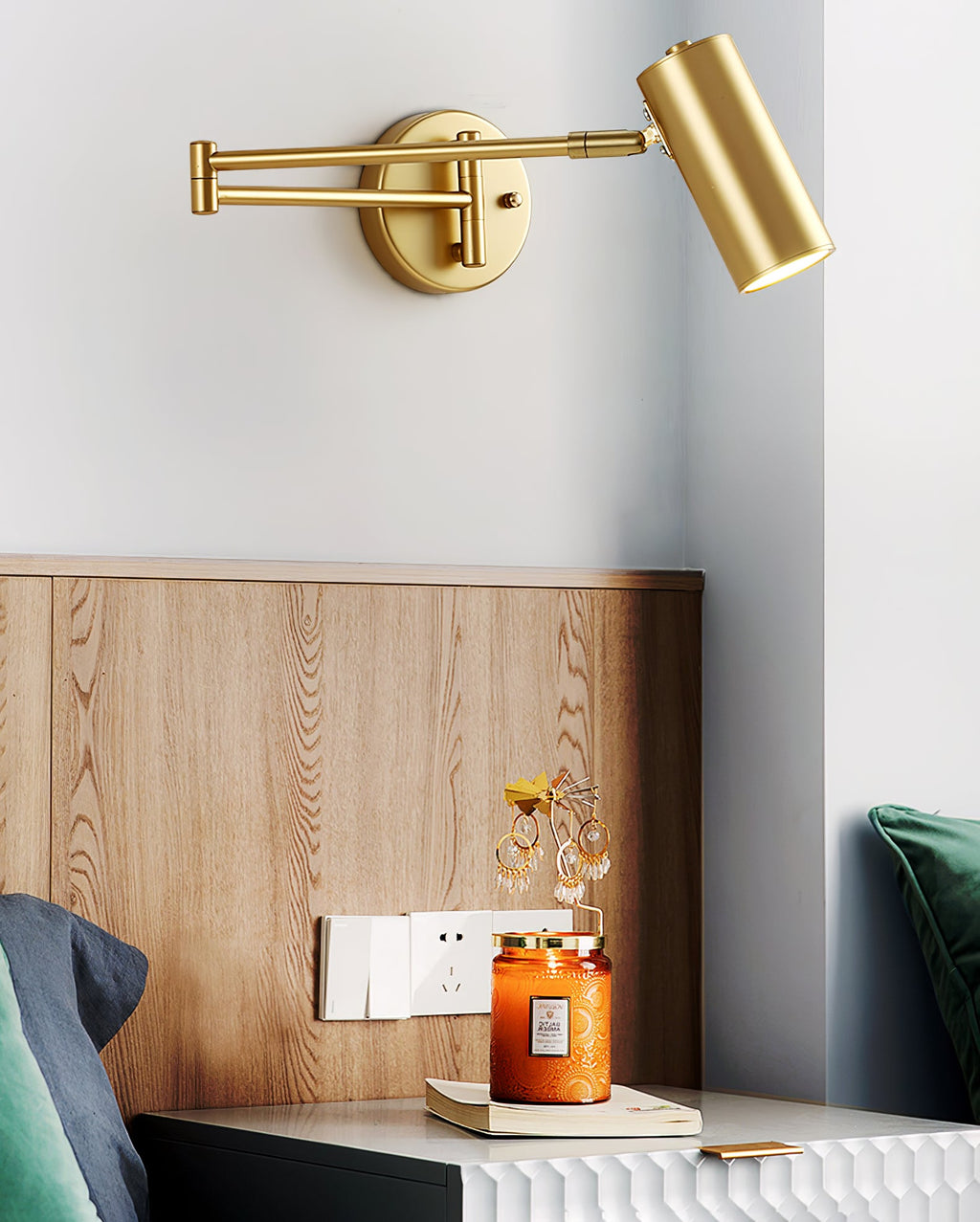 Modern Brass Wall Sconce With Three-Color Lighting — Harbor Light Co.