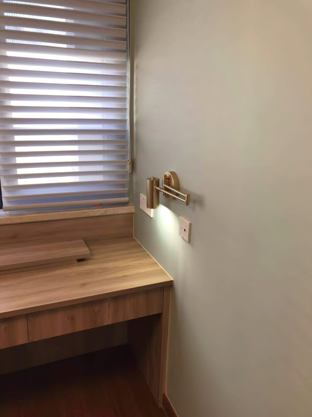 Modern Brass Wall Sconce With Three-Color Lighting — Harbor Light Co.