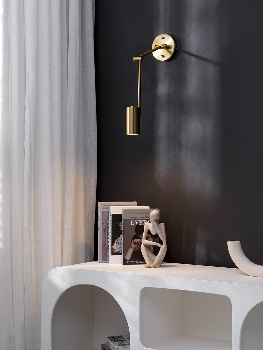 Modern Brass Wall Sconce With Three-Color Lighting — Harbor Light Co.