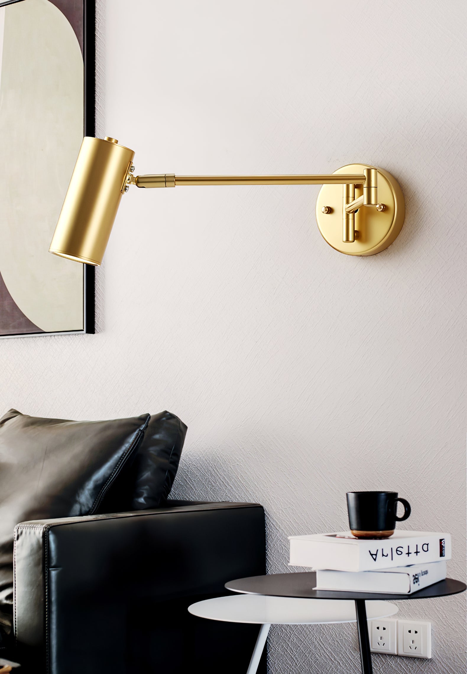 Modern Brass Wall Sconce With Three-Color Lighting — Harbor Light Co.