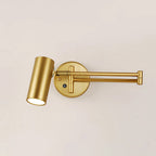 Modern Brass Wall Sconce With Three-Color Lighting in Ø2.4" x H4.7" (Ø6 x H12 cm) (Button Switch) — Harbor Light Co.
