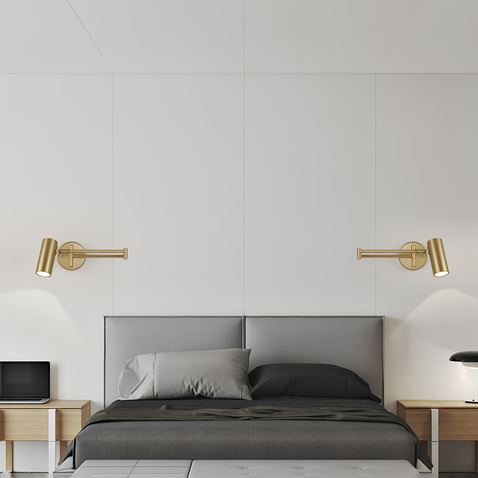 Modern Brass Wall Sconce With Three-Color Lighting — Harbor Light Co.