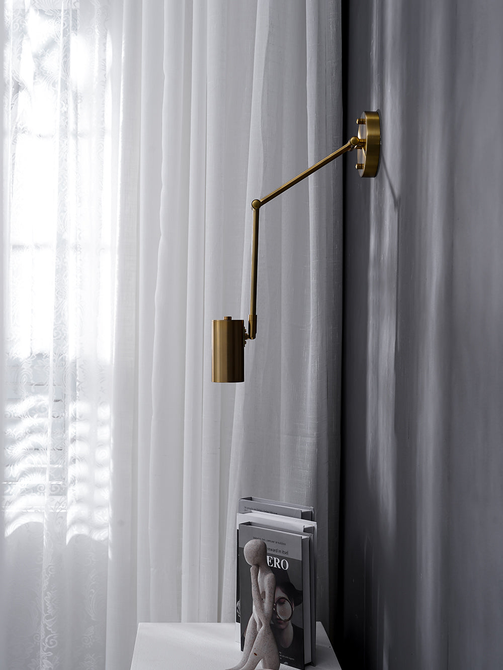 Modern Brass Wall Sconce With Three-Color Lighting — Harbor Light Co.