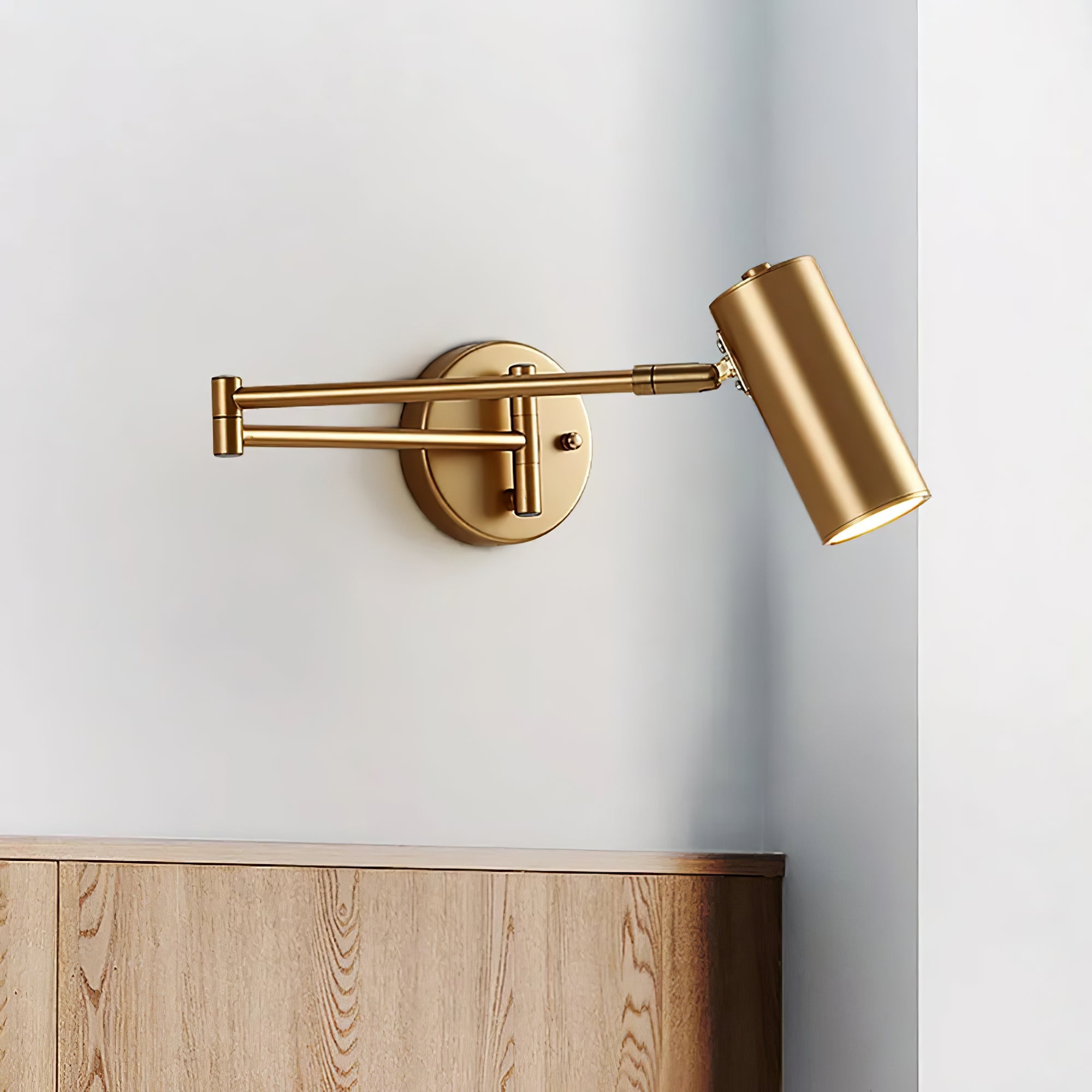 Modern Brass Wall Sconce With Three-Color Lighting — Harbor Light Co.