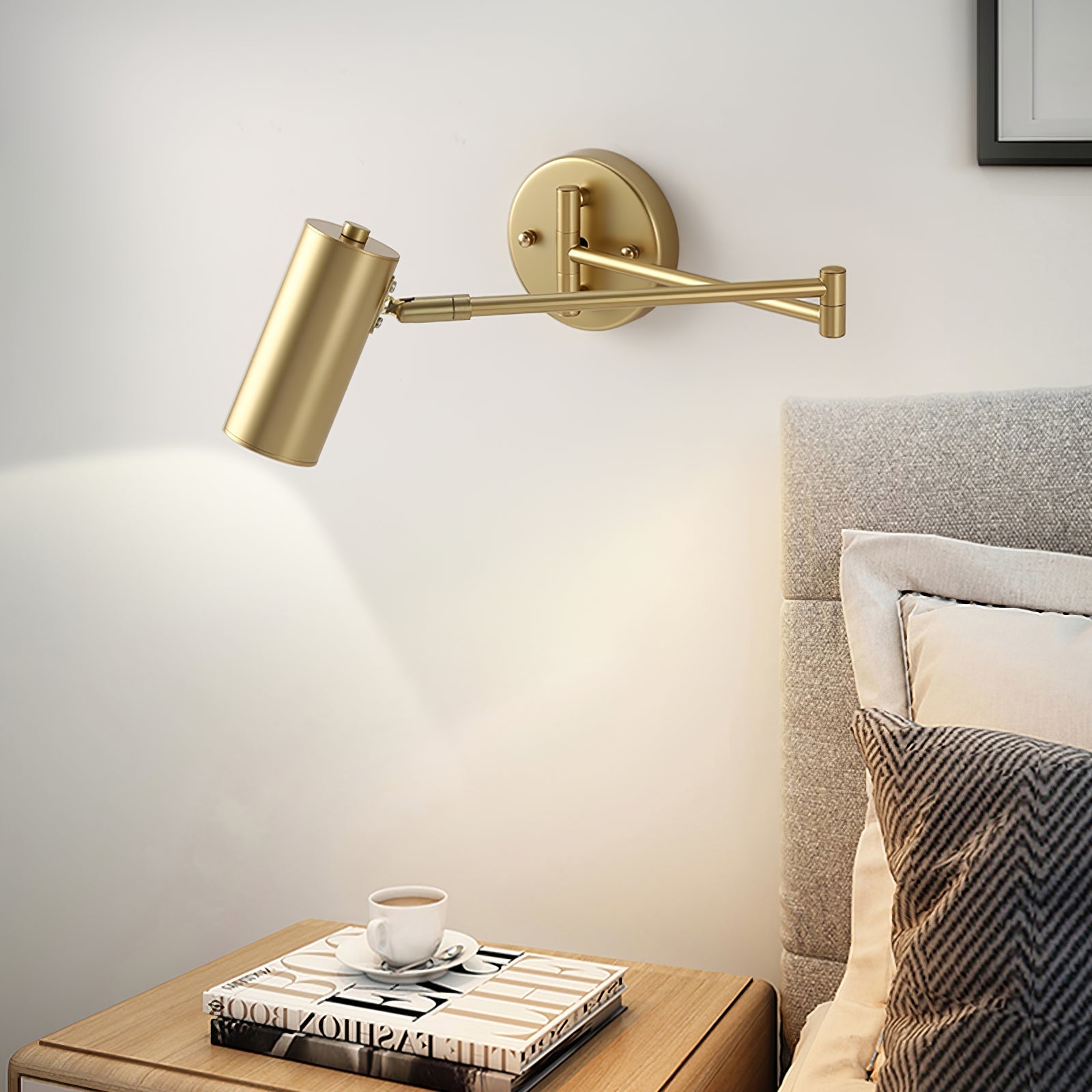 Modern Brass Wall Sconce With Three-Color Lighting — Harbor Light Co.